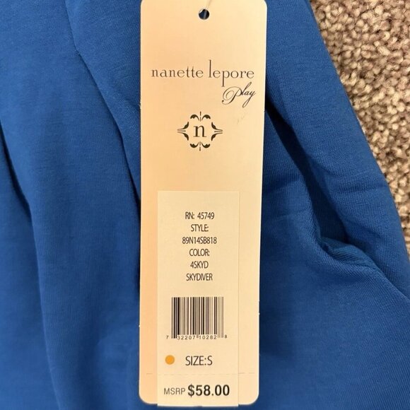 Nanette Lepore Women's Pull On Pants Size S Blue Wide Leg Soft Pockets NWT $58 - Picture 13 of 16